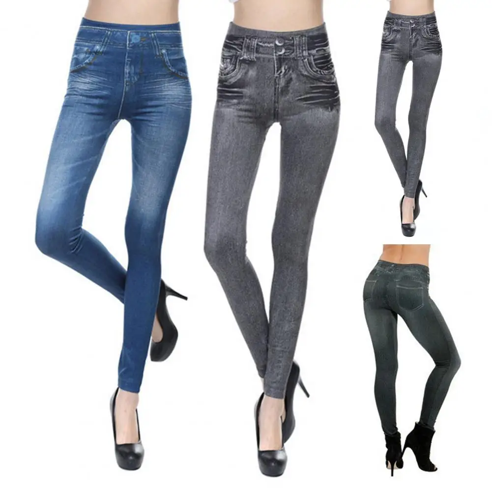 Booty lifting Yoga Pants Fitness Imitation Jeans High Waist Sport Long Pants Women Hip Push UP Tights Women Gym Women Leggings