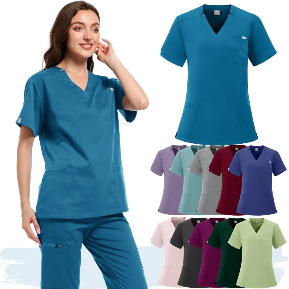 Uniformes chirurgicaux d'infirmière médicale, vêtements de travail à col en v pour Salon de beauté de médecin d'hôpital, ensembles de gommages de pharmacie clinique, soins infirmiers pour médecins de Spa