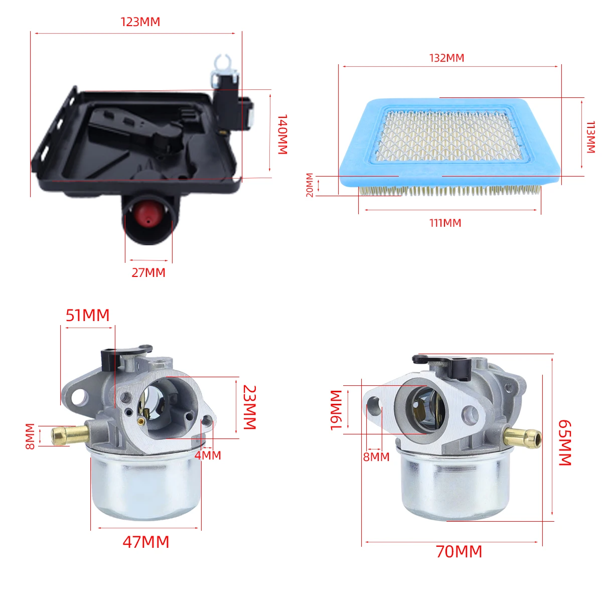 799868 carburetor, suitable for Briggs&Stratton 498170 799872 694202 497586 498254790821