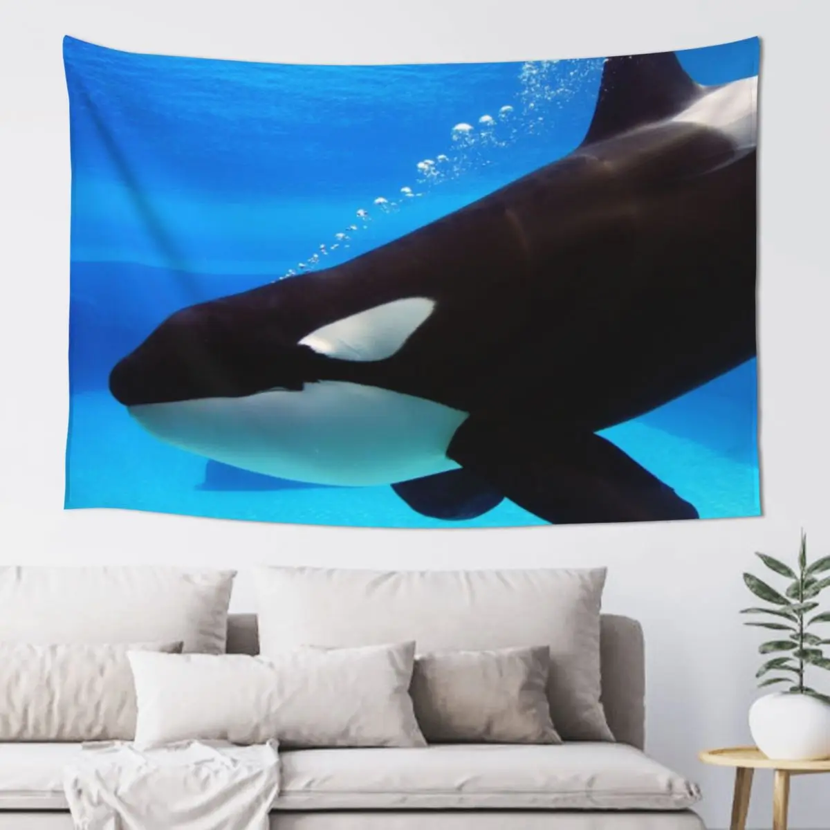 

Killer whale orca swimming underwater Tapestry Funny Wall Hanging Decor Tapestry