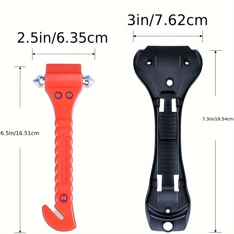 All-In-One Car Safety Hammer - Emergency Escape Tool With Window Breaker, Durable Abs Construction
