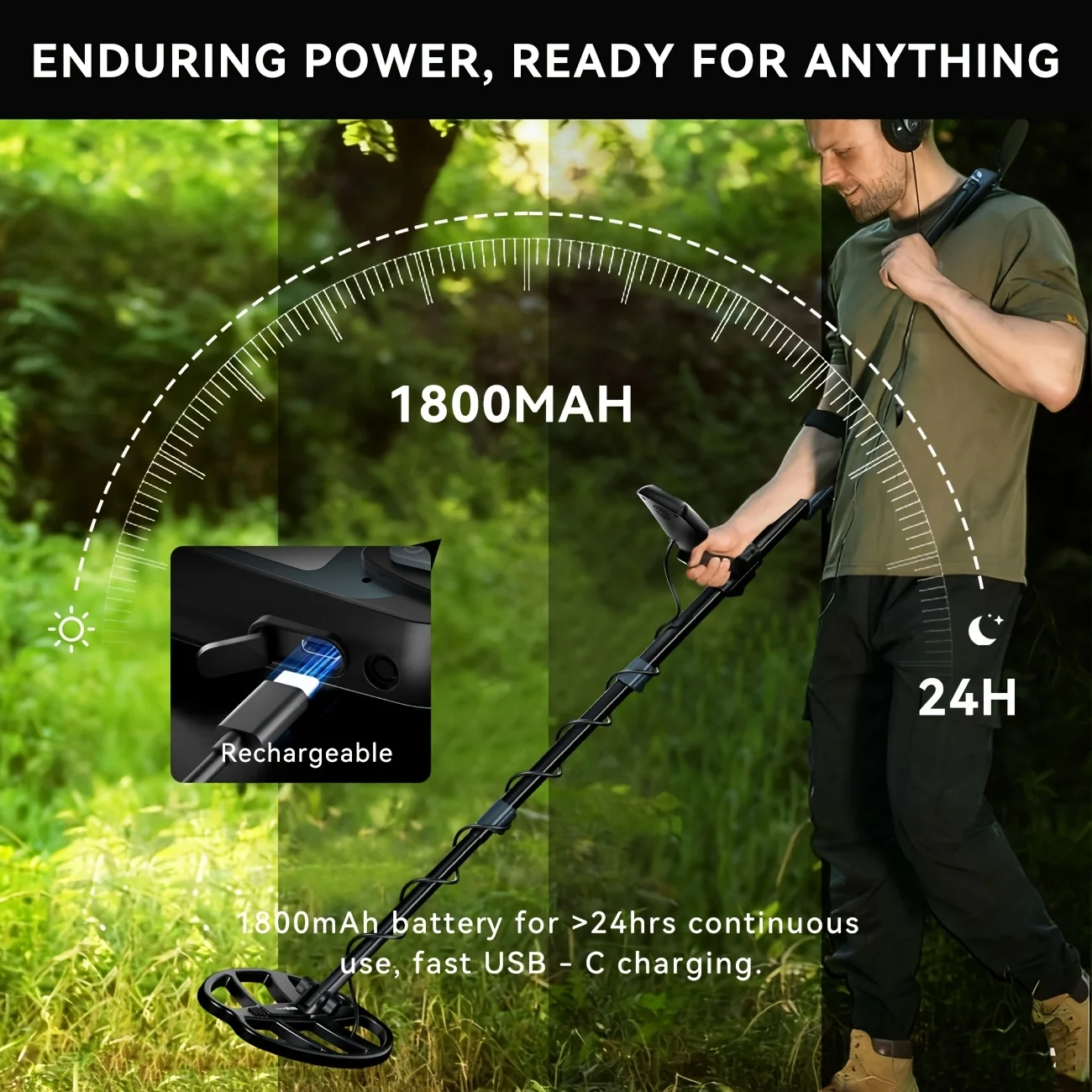 SUNPOW Detektor Metali 1800mAh – Underwater Metal Detector Waterproof recenzja i cena