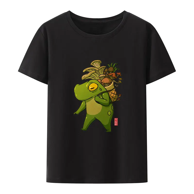 لطيف الضفدع الفطر المنتقى طباعة تي شيرت سيدة جديد وصول س الرقبة أنيمي ملابس الصيف للنساء الملابس الكرتون نمط الفكاهة