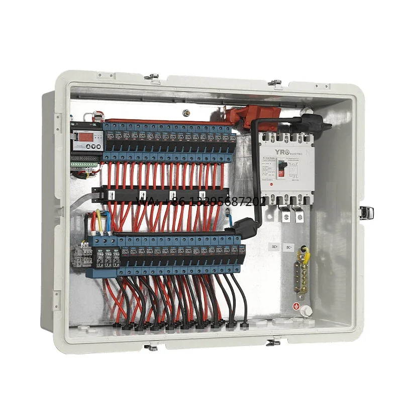 

YRO Outdoor Solar Energy PV DC 1000V 8/10/12/14/16 Strings IP66 Waterproof Combiner Box With Fuse Isolator