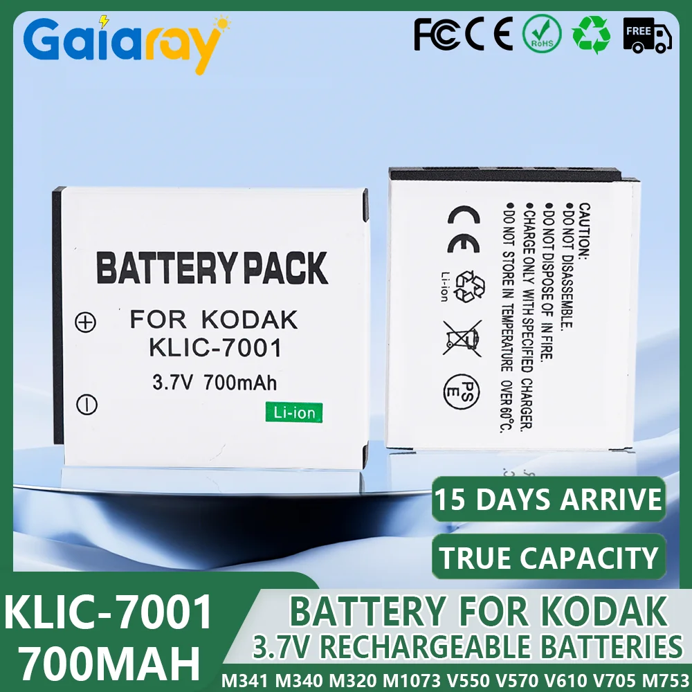 1-6Pcs KLIC-7001 K7001 Cameras Battery for KODAK M341 M340 M320 M1073 V550 V570 V610 V705 M753 M763 M853 M863 M893 M1063 M1013