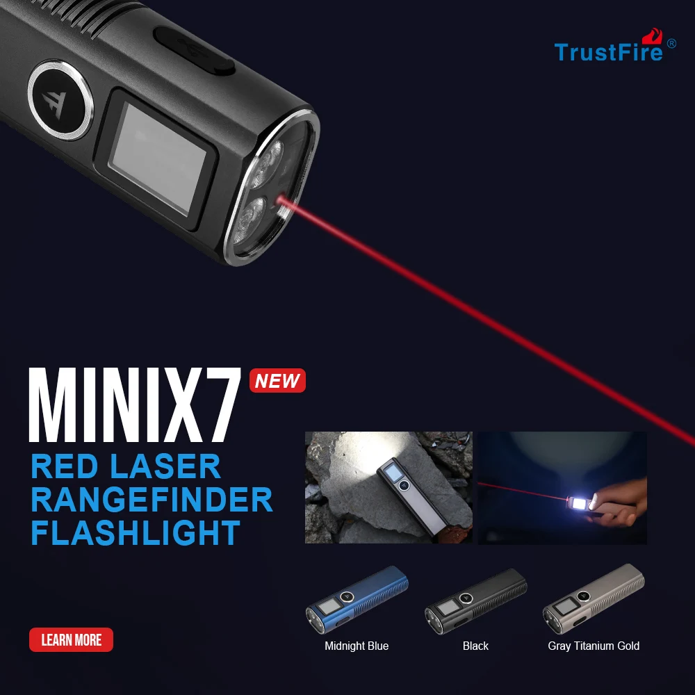 Trustfire Linterna táctica EDC LED UV con telémetro láser - imagen 5
