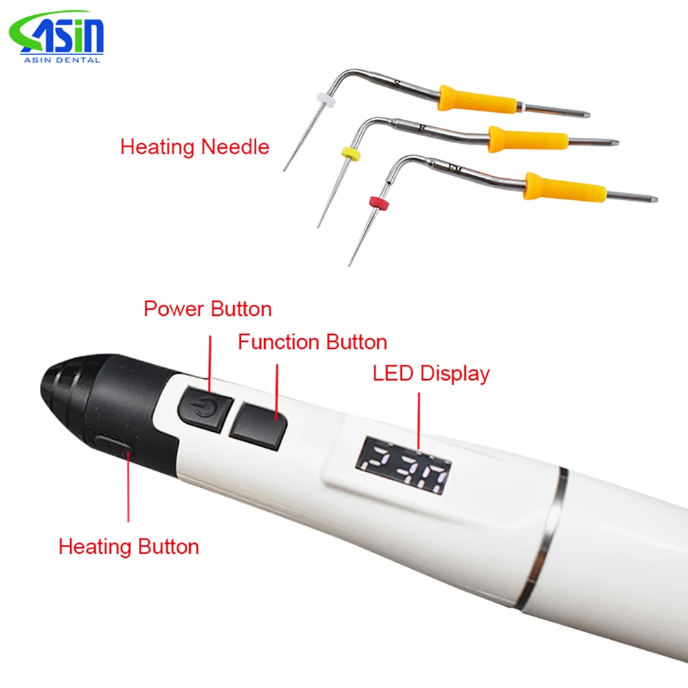 Dental Endo Obturation System Heated Pen LED Display Percha Gutta Tips Wireless Filling Heating Tip Dentistry Tools