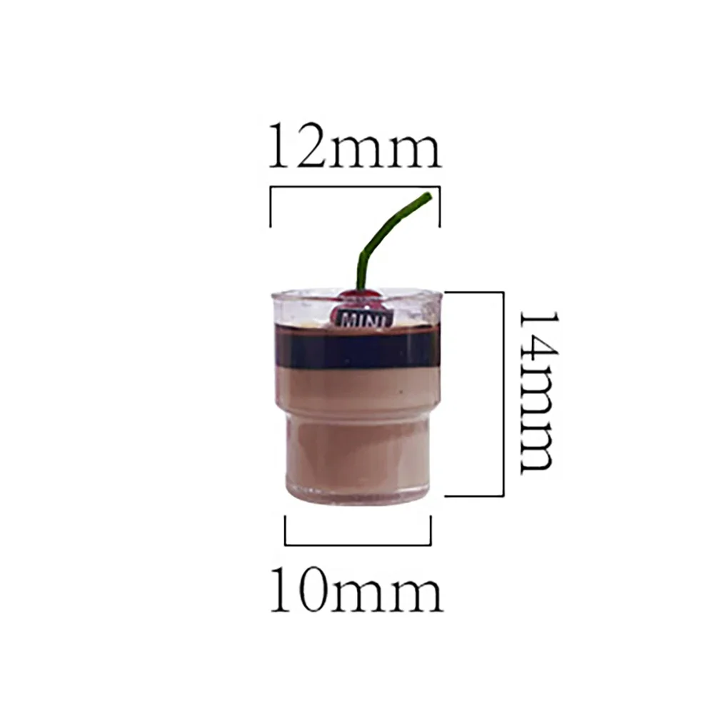 1Pcs 1/12 Dollhouse Miniature Strawberry Cherry Mousse Cup Mini Cocoa Fruit Drinks for Doll House Accessories Decoration ob11