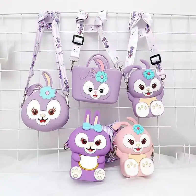 

Disney Stellalou Girls Shoulder Bags Kawaii Cartoons Anime Crossbody Bag Girls Coin Purse Silica Gel Waterproof Small Bag Gifts