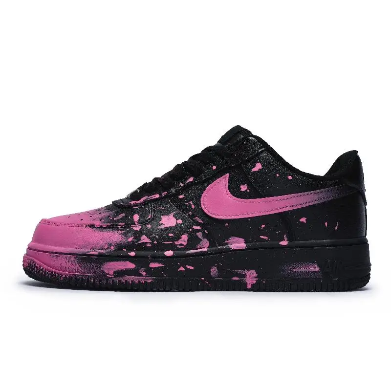 【Customize】Nike Air Force 1 Skateboarding Shoes Unisex Low-top Black/powder Sneakers shoes CW2288-001