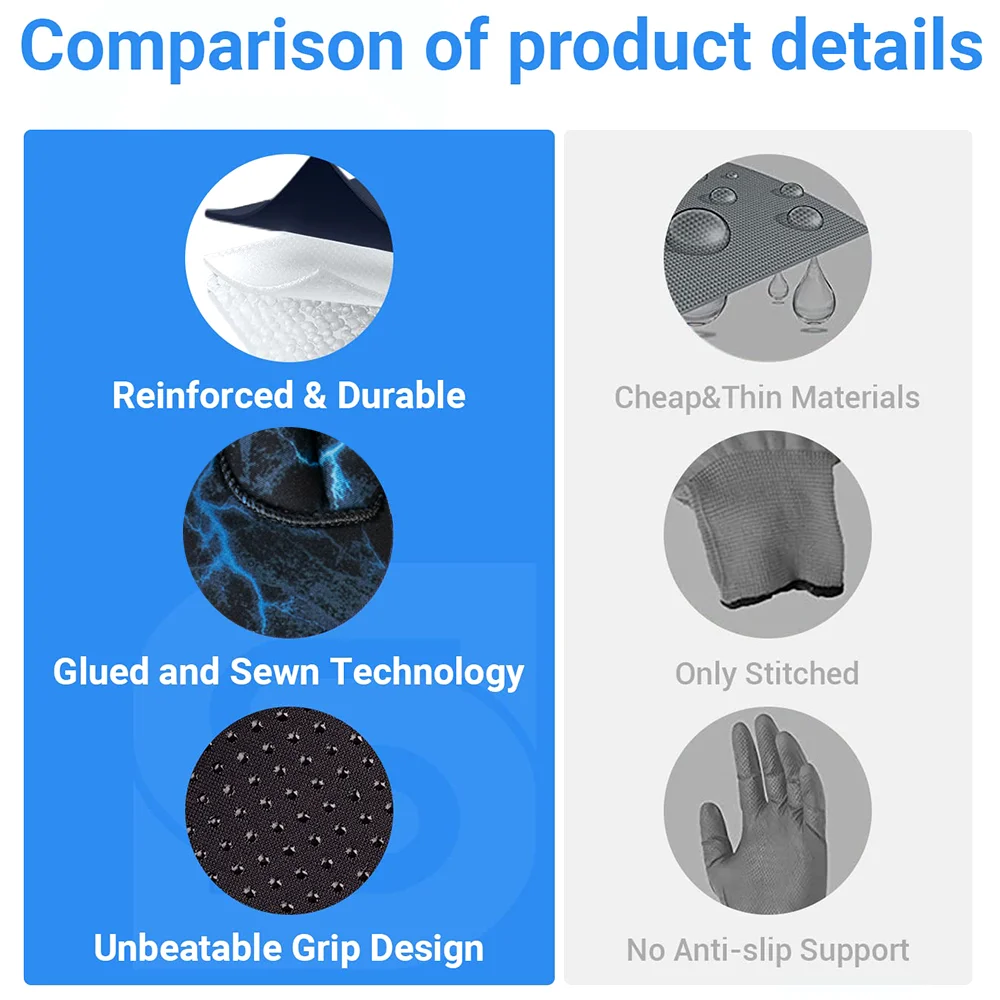 3 mm Neopren-Tauchhandschuhe, thermische, rutschfeste Handschuhe zum Tauchen, Surfen, Kajakfahren, Schnorcheln, Segeln, Bootfahren, für Männer und Frauen – Detail 5