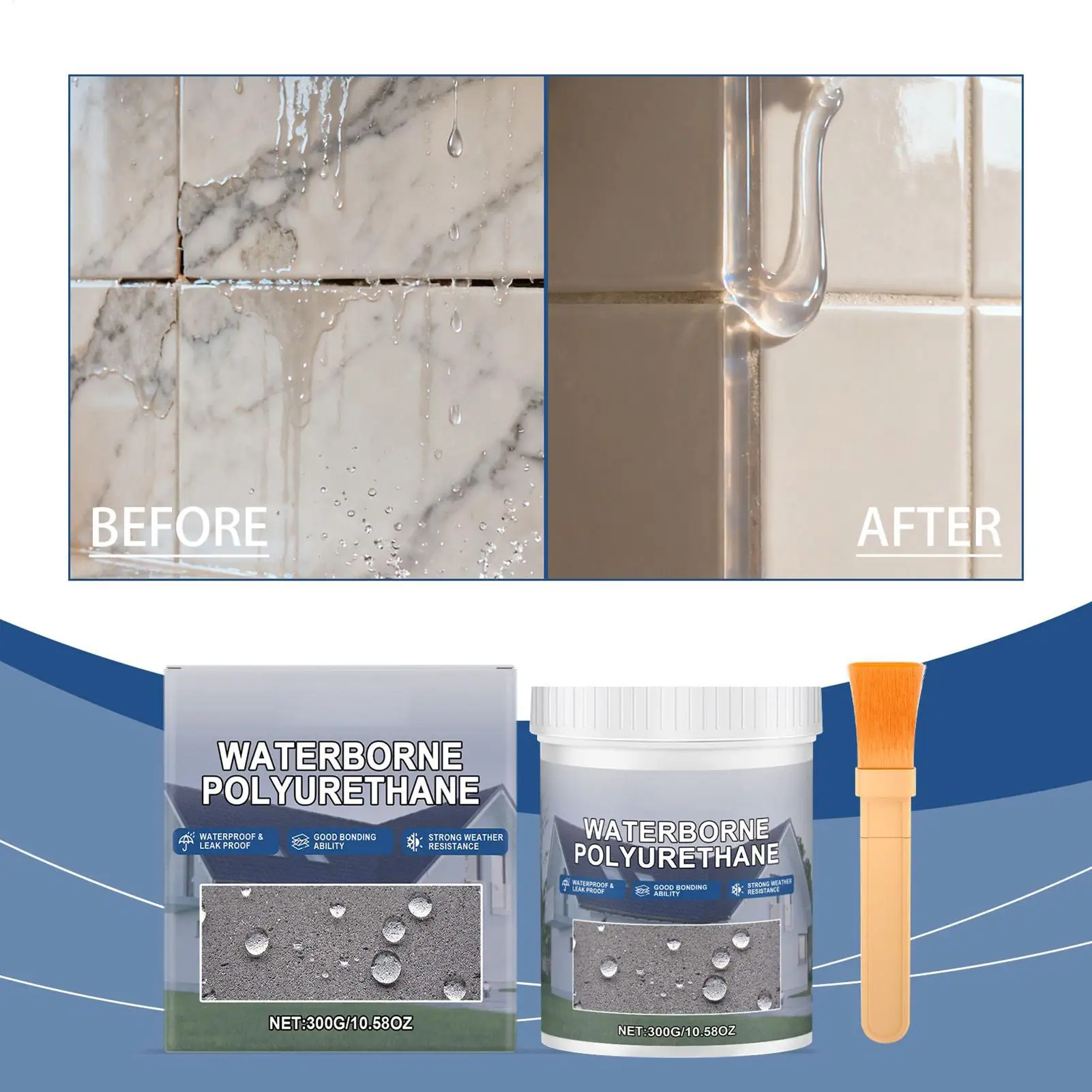 Waterproof Sealant 300g Invisible Waterproof Agent Transparent Sealing Coating Leak-Free Sealant Home Toilet Repair tools