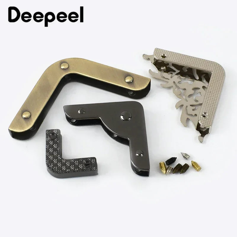 10/20pcs Metal Bag Corner Handbags Strap Cover Clasp Protector Corners Decor End Clips DIY Edge Banding Hardware Accessories