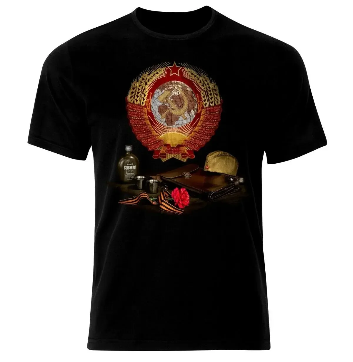 Vintage CCCP USSR Russia Soviet Elements Communism T-Shirt 100% Cotton O-Neck Summer Short Sleeve Casual Mens T-shirt Size S-3XL