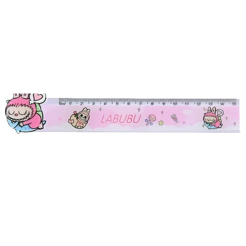 Cute Rabbit Ruler Pressure Reducing Hot Selling Rotating Head 15cm Acrylic Color Student Measuring Scale Learning Stationery