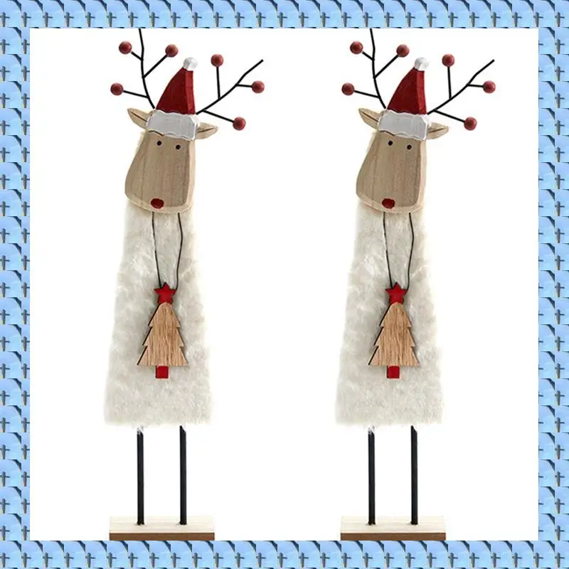 

NOCM 2X Новое скандинавское рождественское деревянное украшение из шерстяного фетра Рождественский лось Санта-Клаус орнамент Рождественская елка G