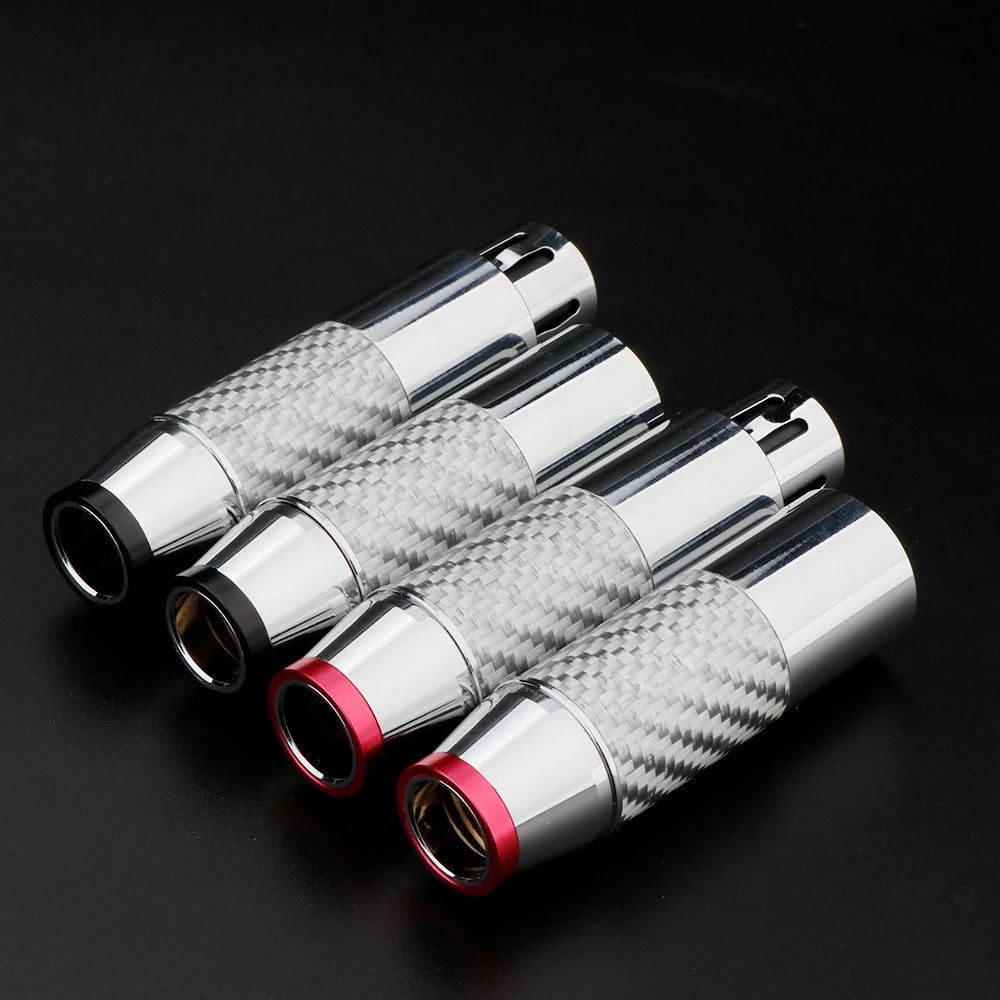 Preffair XR1802 Carbon Fiber Silver-Plate XLR Male Female Connector 3 Pin XLR Microphone Audio Connector Plug