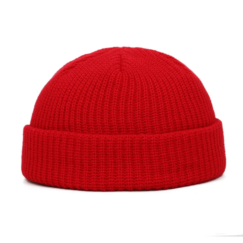 Adult Cap Men Hat Unisex Hip Hop Autumn Knitted Casual Fashion Women Ski Winter Docker Retro Ribbed Skull Solid