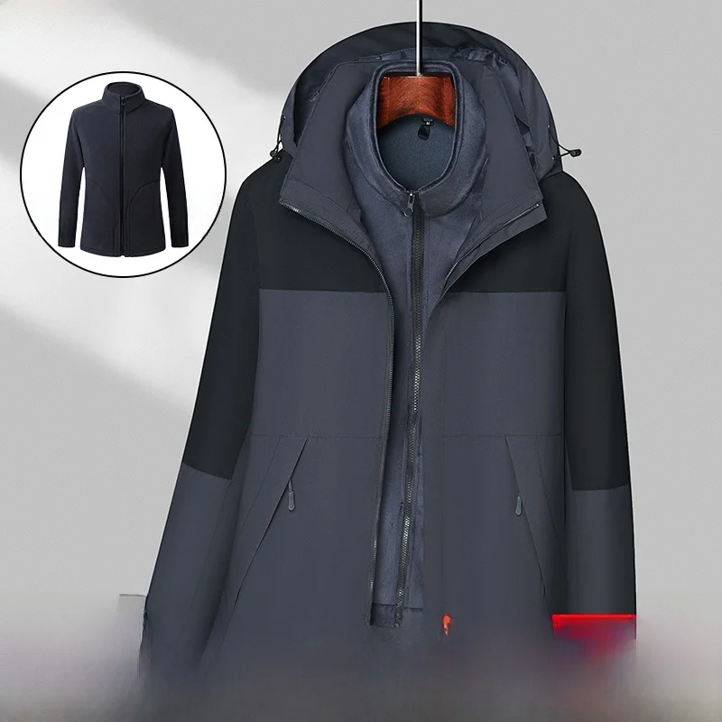 

ex Outdoor down Jaet Silver Fur Lined Hiking Clothes Tee in One Detachable Large Size Winter Windproof Coat