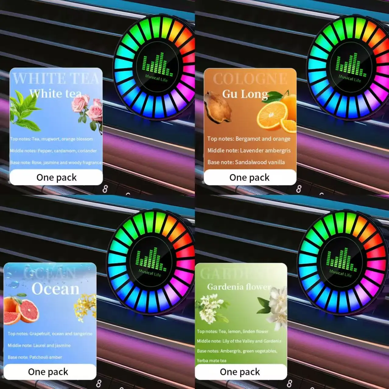 

Mini Rhythm Light Rgb Atmosphere Lights Music Led Sound Pickup Lamp Car Air Vent Decoration Ambient Fragrance Aromatherapy