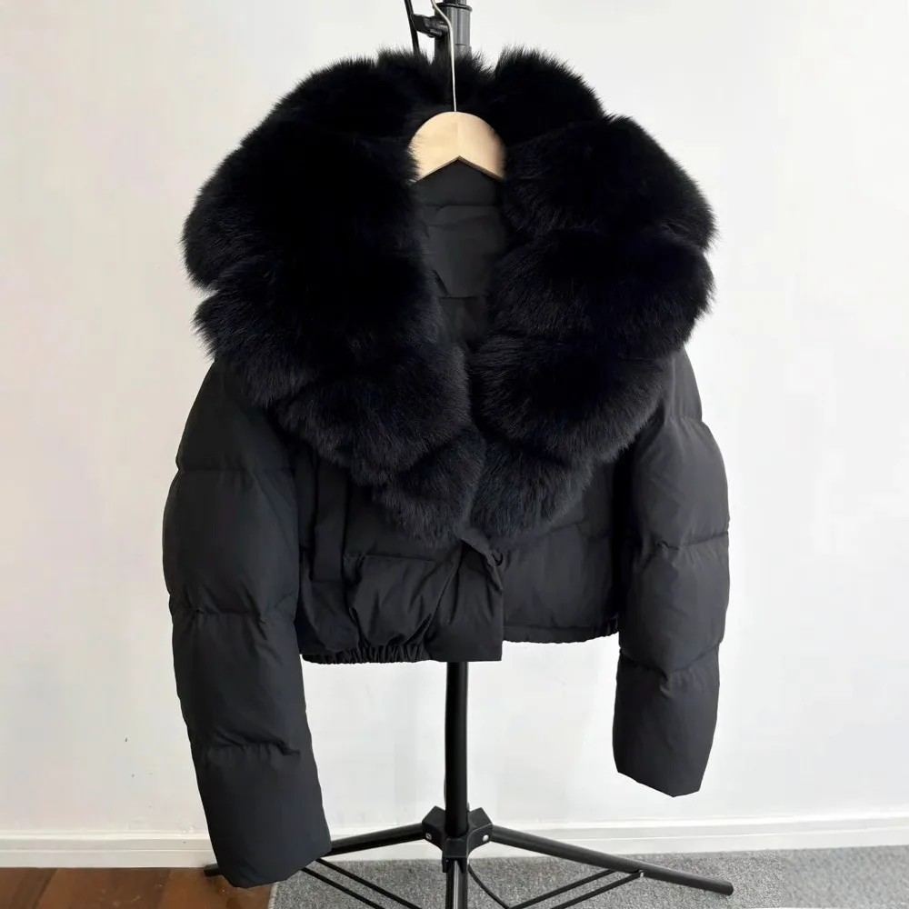 2025 الملابس النسائية مزاجه كبير الفراء طوق قصير دافئ أسفل سترة 1025 #2