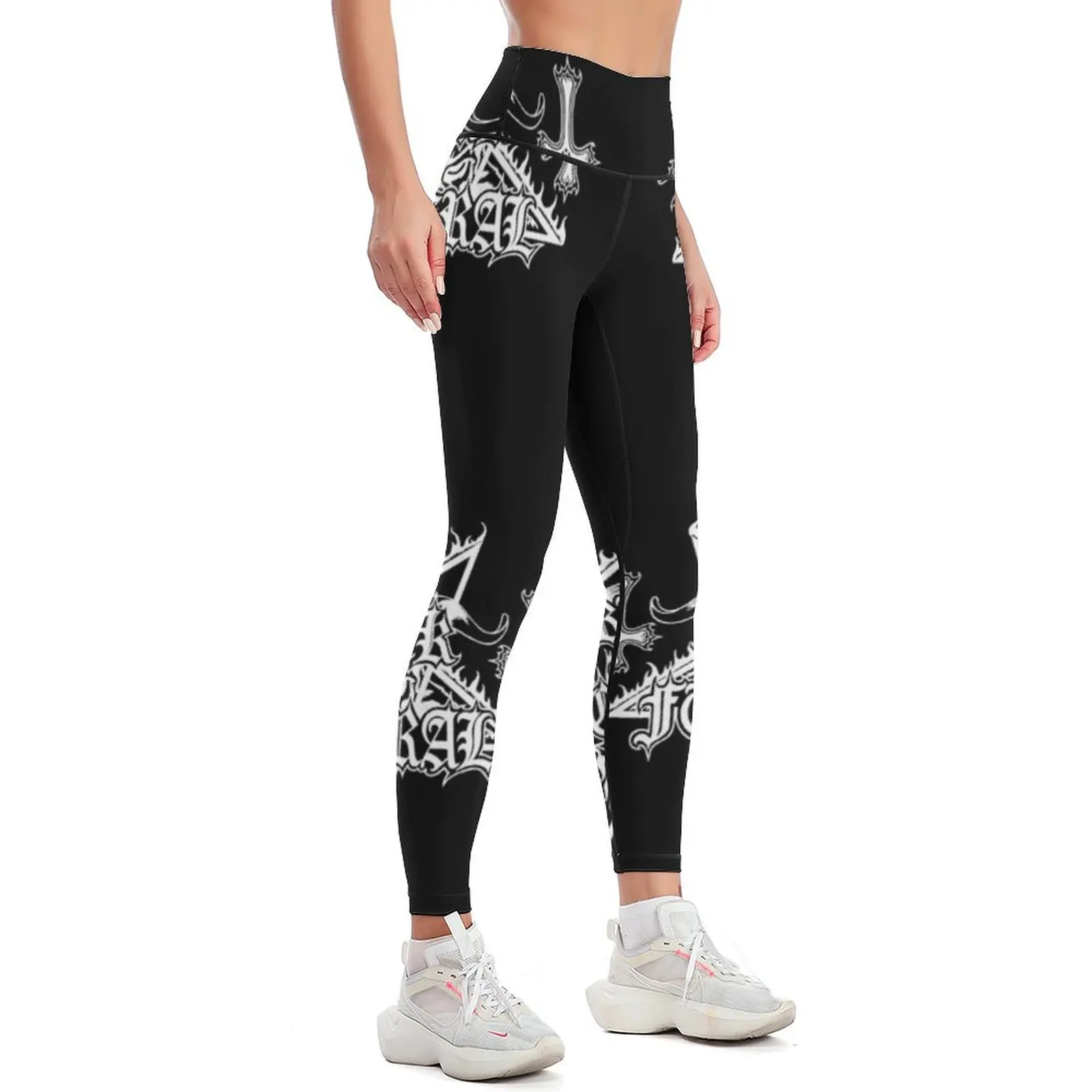 Dark Funeral ( White ) Leggings Training pants legging gym gym's clothing joggers for Womens Leggings image 2
