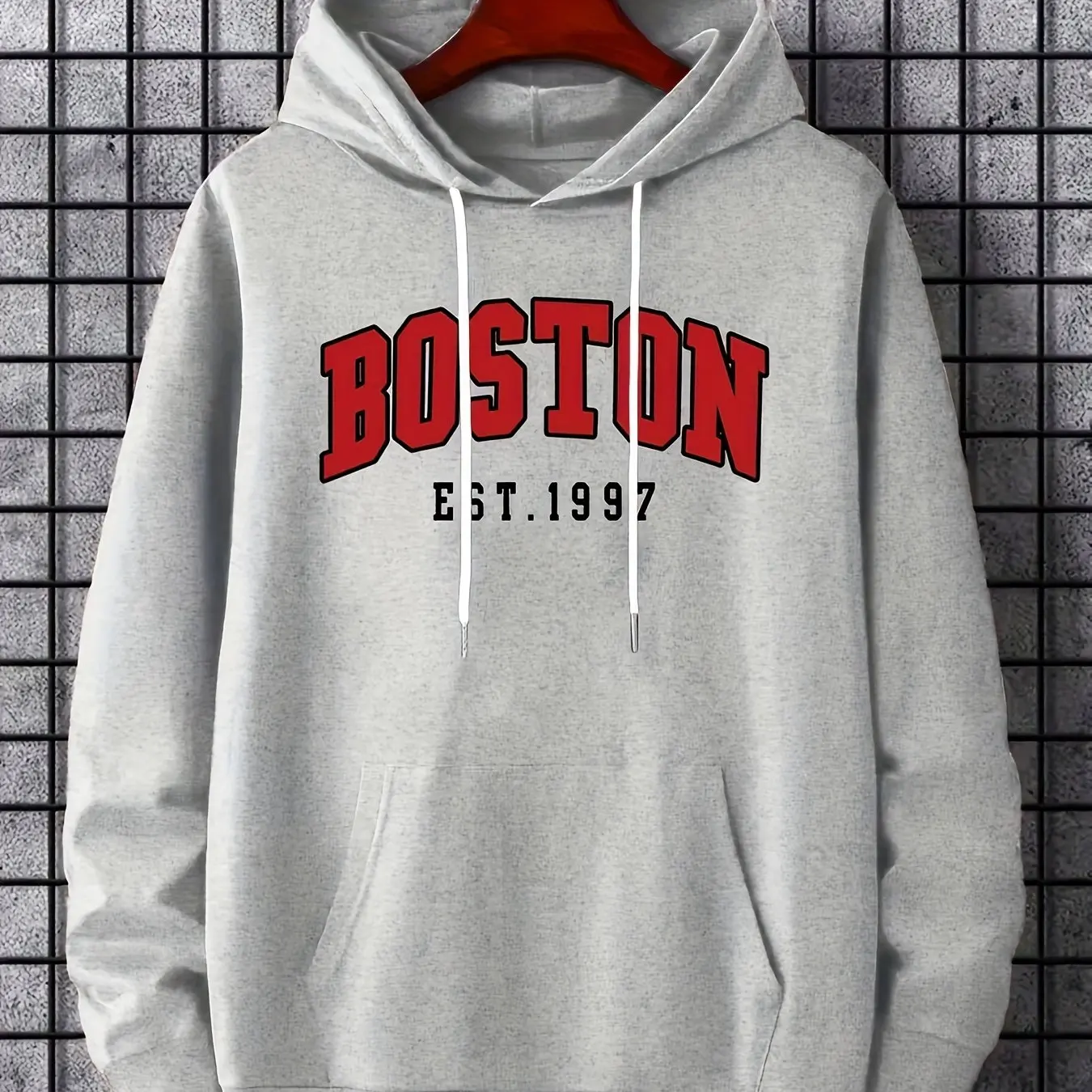 

Men's American City Print Hoodie Trendy Loose Graphic Design Pullover Sweatshirt with Kangaroo Pocket for Summer Outdoor
