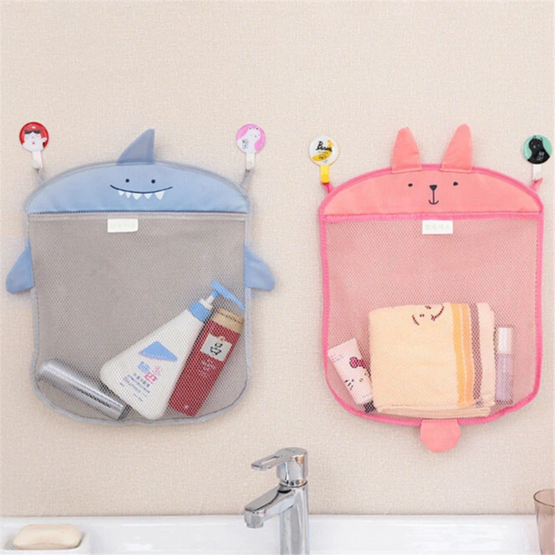 Baby Bathroom Mesh Bath Bag Kids Cartoon Basket Net Children\'s Games Network Waterproof Cloth Sand Toys Beach Storage Organizer