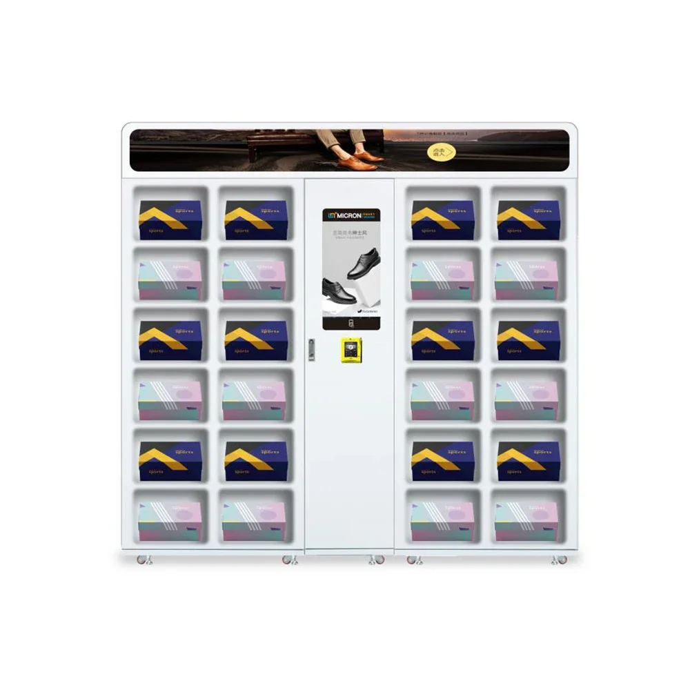 Factory wholesale combo locker clothes shoes vending machine with 22 inch touch screen