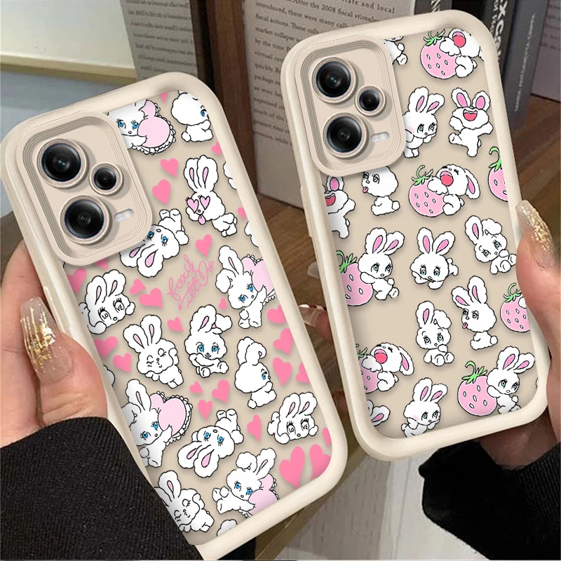 Love Heart Rabbit Graphic Case for Xiaomi Redmi Note 13 12 11 Pro Plus 4G 5G 12S 11S 10S 10 9 9S Redmi 14C 13C 12C A3 12 Cover