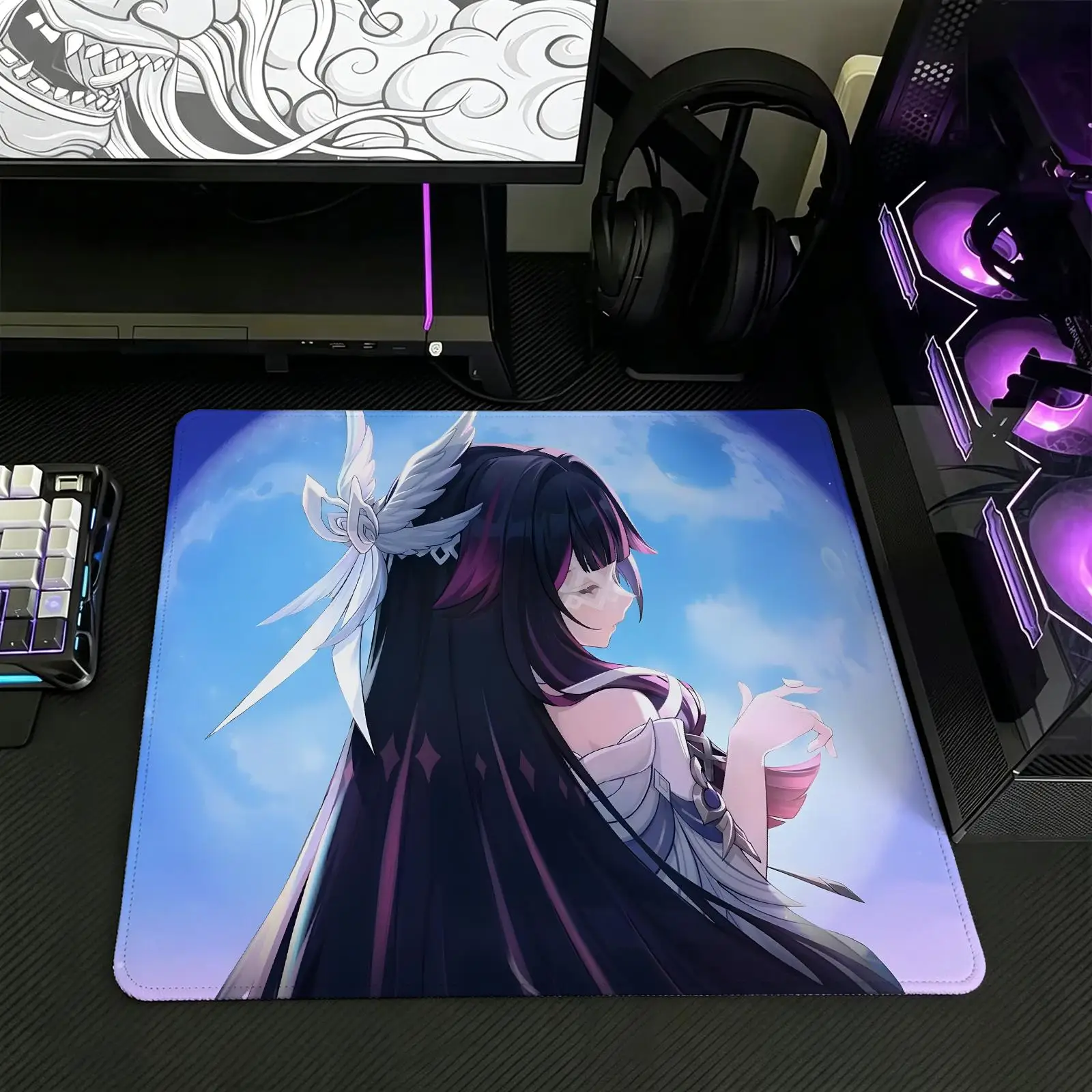 Genshin Impact Columbina Mouse Pad Regular gaming mouse pad  Office mouse pad Laptop desk mat Stitched edge S/M/L size mouse pad