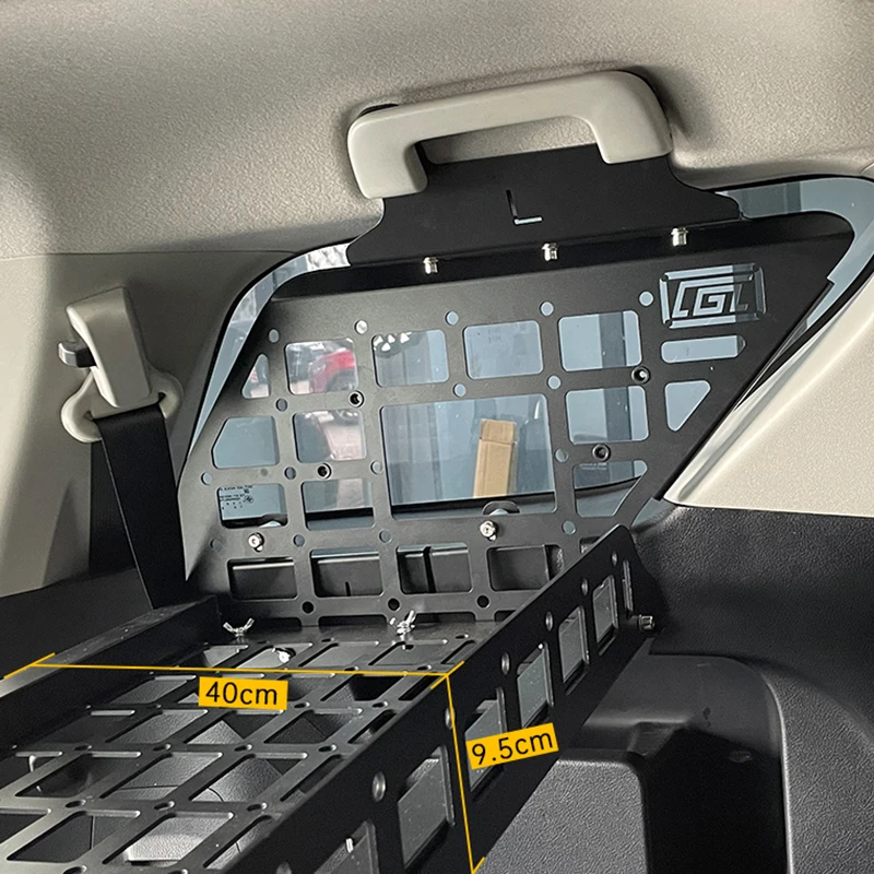 For Toyota Fortuner 2016-2023 Rear Boot Trunk Window Cargo Rack Shelf Storage Organizer Hanging Board Molle Panel Kit