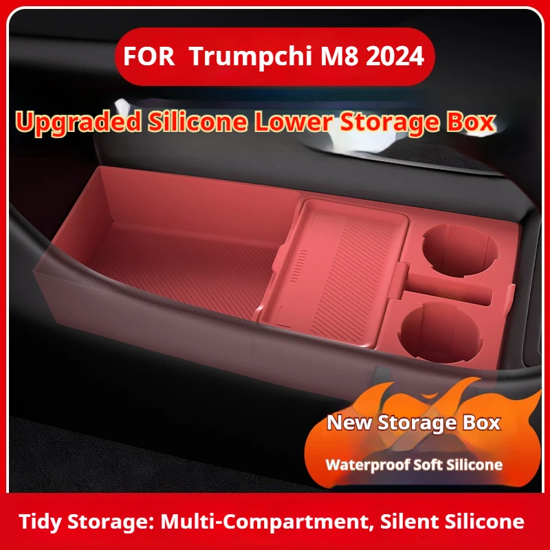

Applicable FOR GAC Trumpchi M8 Central Control Lower Storage Box Silicone Storage Box Modification Car Accessories