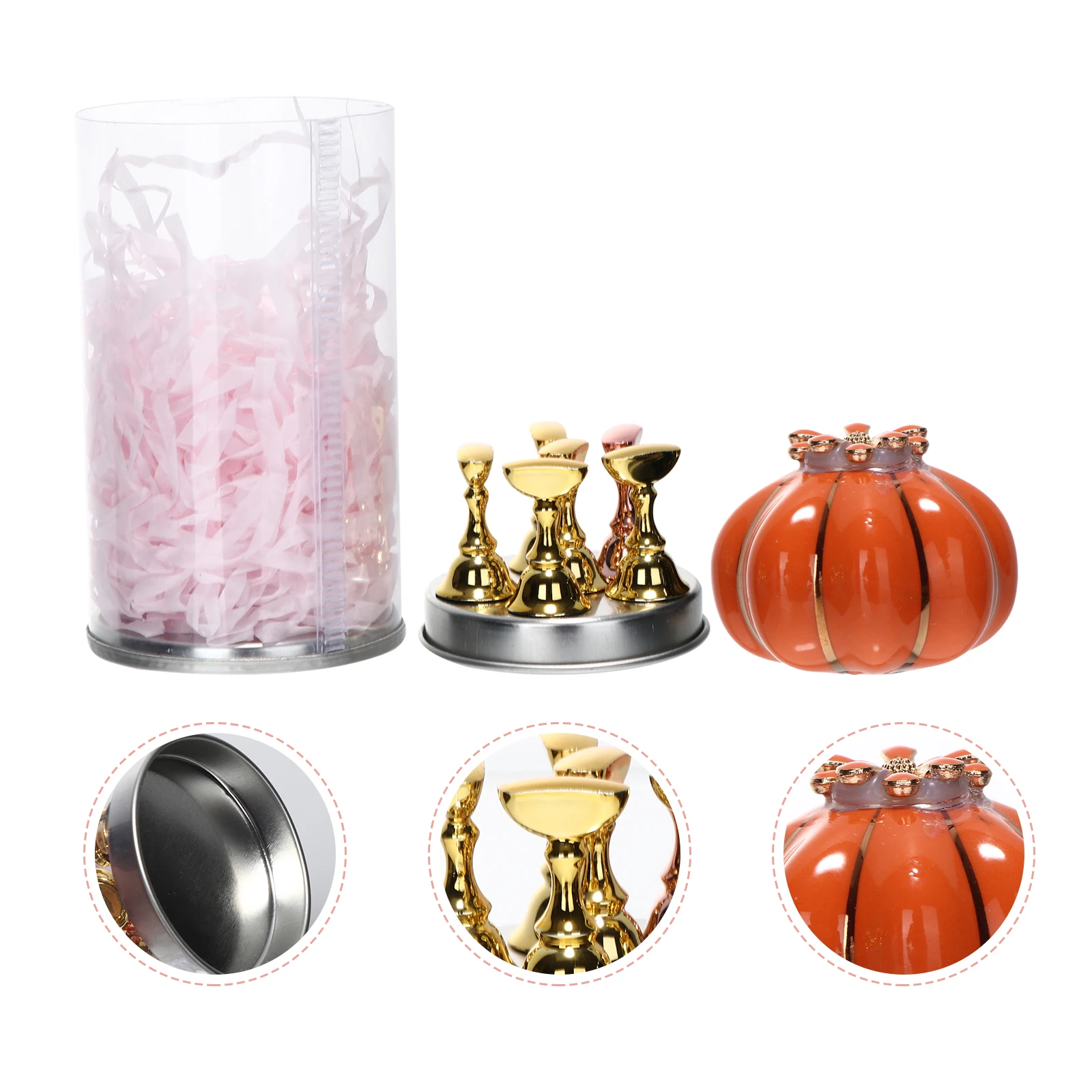 

1 Set Art Practice Base Pumpkin Base Chess Piece Stand Durable Display Rack For Artificial Nails Manicure Tools Nail Salon Home
