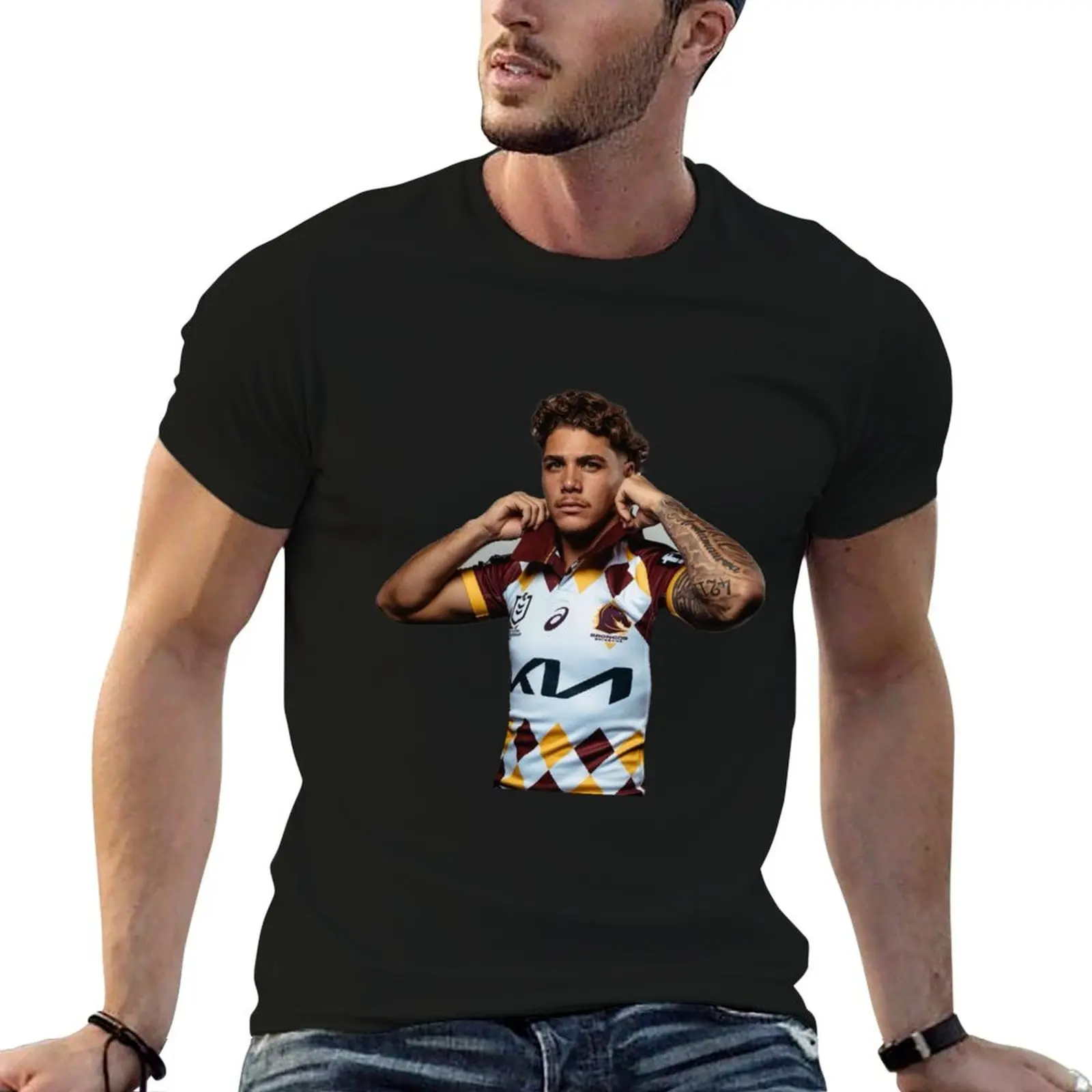 

Reece Walsh Broncos hot photo jersey T-Shirt t shirt for man 100 percent cotton man t shirts cotton T-Shirt