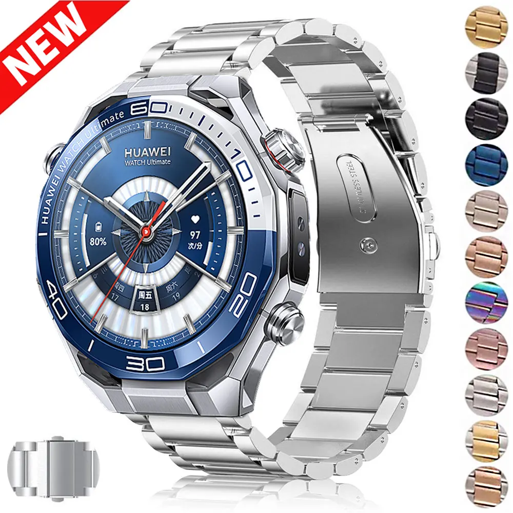 

Ремешок 22 мм для HUAWEI WATCH Ultimate 2, браслет из нержавеющей стали, аксессуары для Huawei GT6PRO GT5, 46 мм, Samsung Gear S3 Frontier