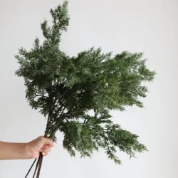 천연 터치 인조 겨울 삼나무 가지, 녹색 인공 소나무 식물, 하이 퀄리티, 사무실, 결혼식, 집 장식, 선물, 30.7 인치