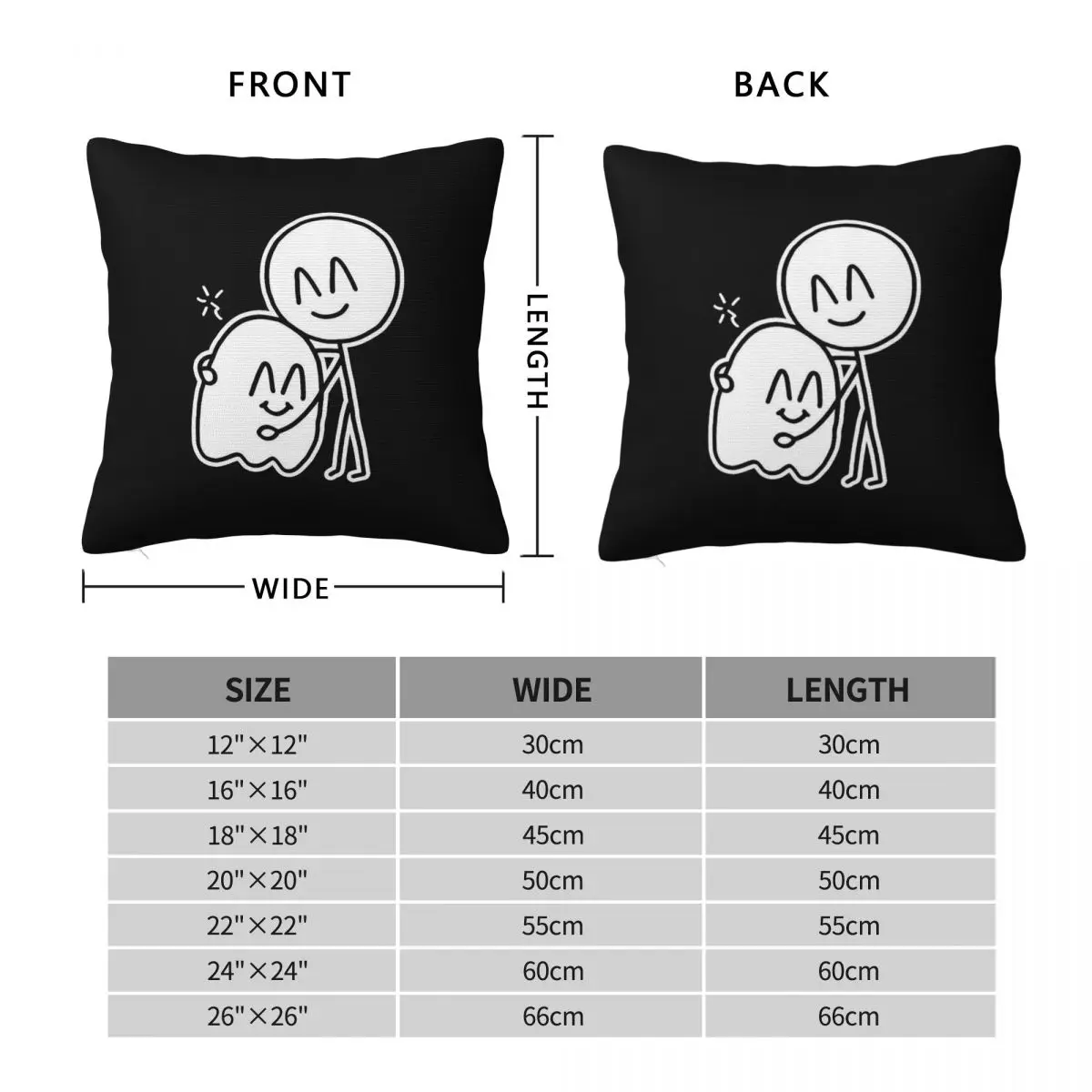 Spook Ghost Hug Square Pillowcase Polyester Linen Velvet Creative Zip Decorative Sofa Seater Cushion Cover 45x45