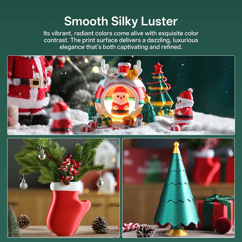 ANYCUBIC عيد الميلاد خيوط الحرير 4 كجم حزمة الحرير طابعة ثلاثية الأبعاد خيوط الطباعة المواد عيد الميلاد هدية الطباعة نموذج لعبة الديكور