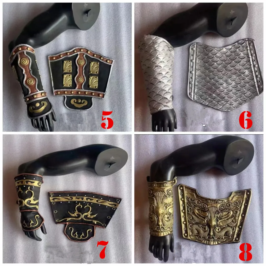 Foam Ancient Chinese Clothing Armor Hand Guards Wrist Guards Warrior Swordsman General Wristband Golden Silver