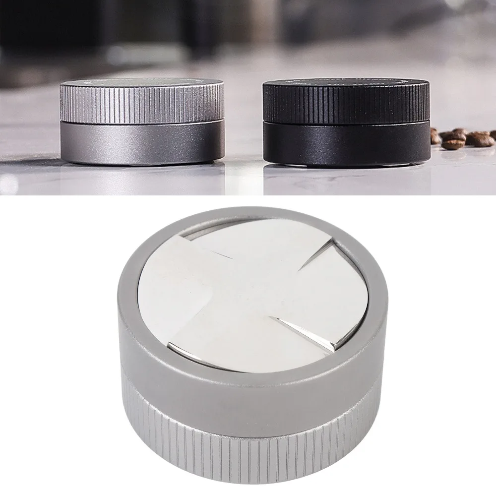 304 Stainless Steel Coffee Tamper Distributor Auto Height Adjustable 51/58mm Diameter Coffee Leveler Tool Gravitational Design