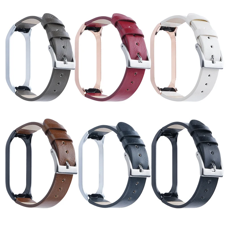 UTHAI for Mi Band 3 4 5 6 7metal watch Band Mi Band 6 watch Band 7 Anti-leather bracelet universal M02