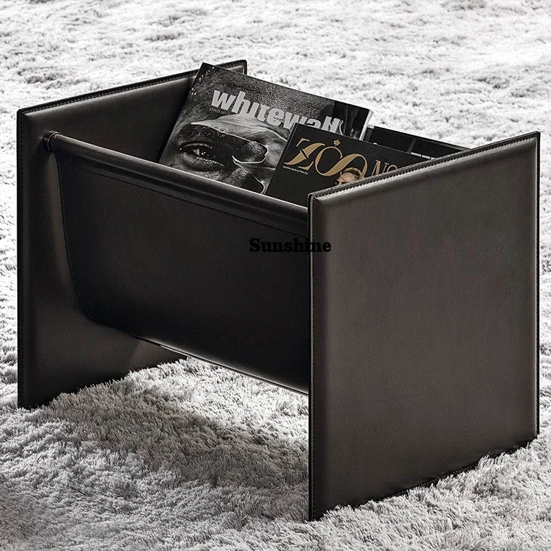 italian minimalist design leather coffee table square sofa side tables for living room modern  T*