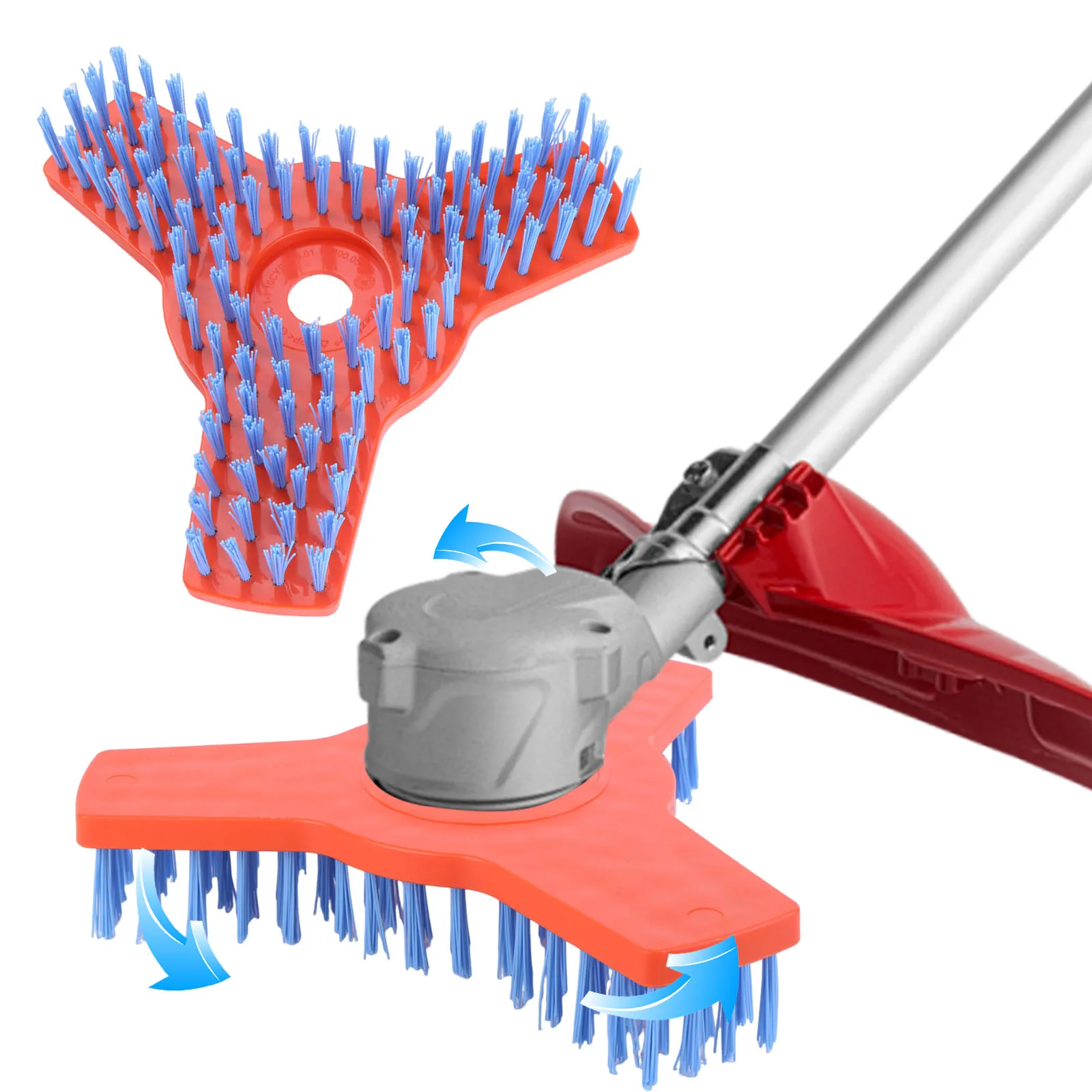 3T Design Lawn Mower Cleaning Brush Heavy Duty Efficient Weeding Brush Head Loose Soil Wire Brush Garden Tool Cleaning Accessory