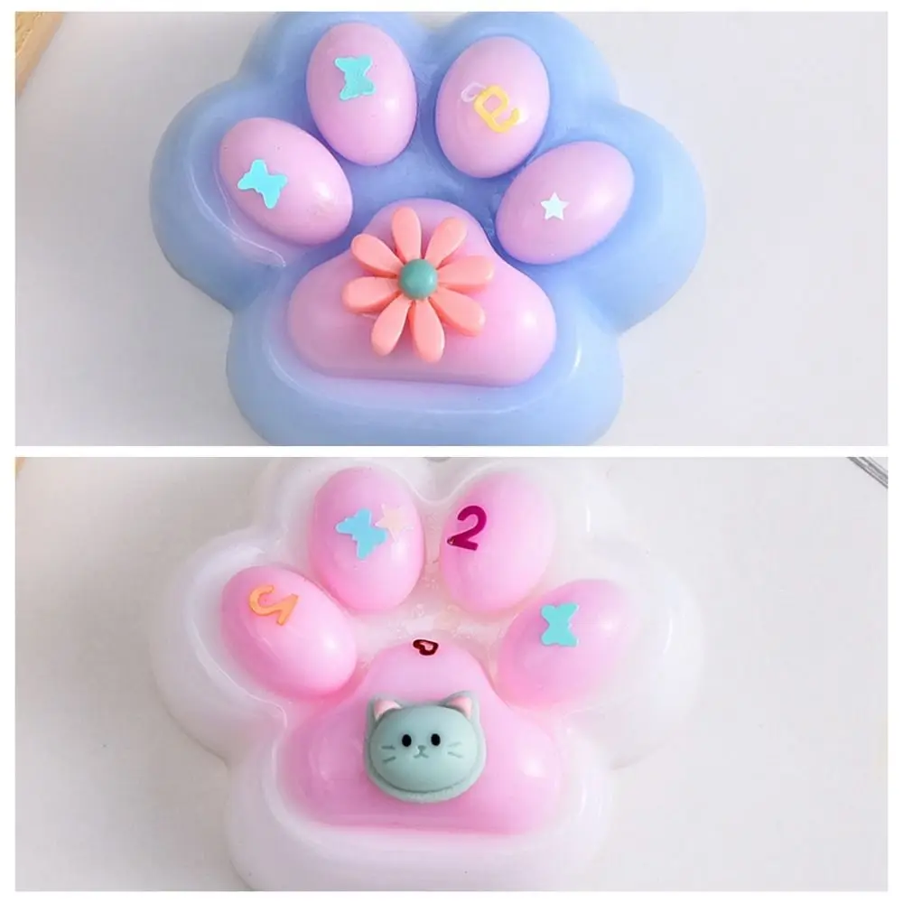 2pc/set Interesting Soft Cat Paw Squeeze Toy TPR 3D Cartoon Fidget Toy Cute Silicone Cat Paw Pinch Toy Kid