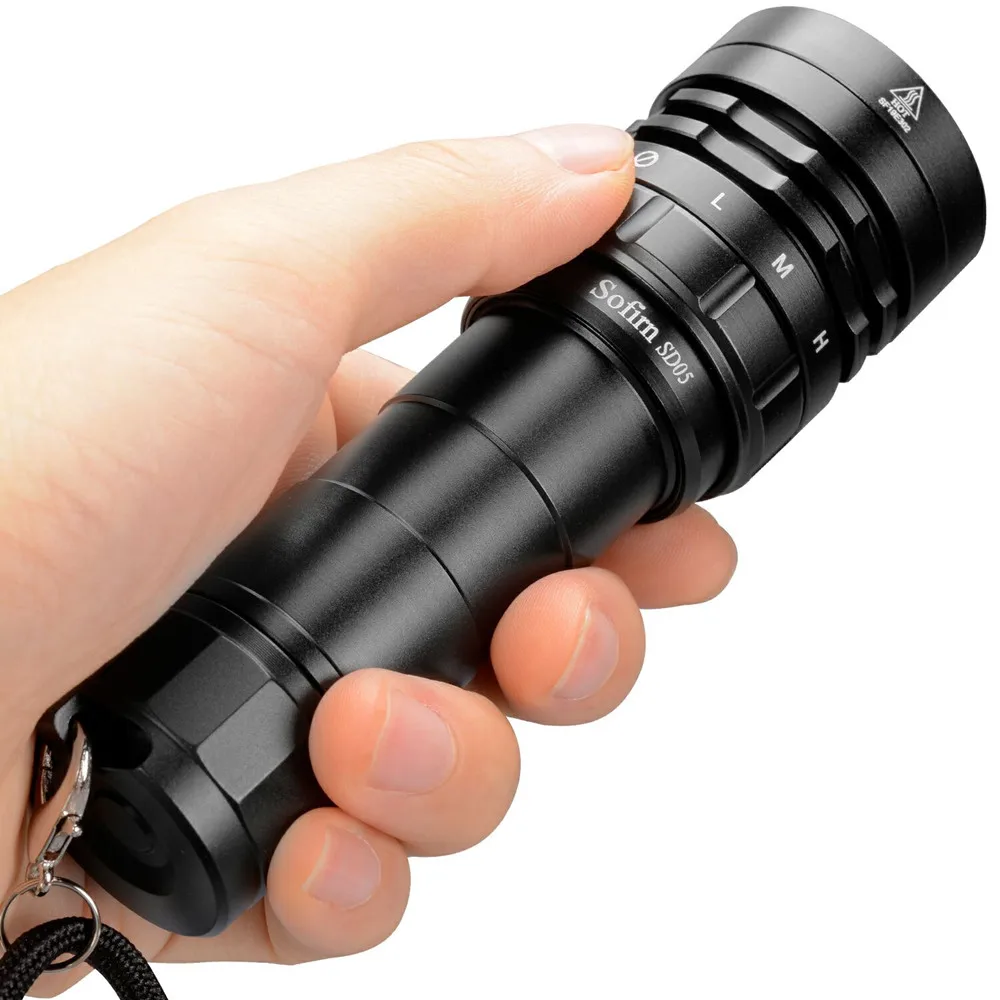 Sofirn SD05 Scuba Diving Flashlight XHP50.2 Super Bright 3000lm 21700 Battery Dive Torch with Magnetic Switch 5000K 6500K