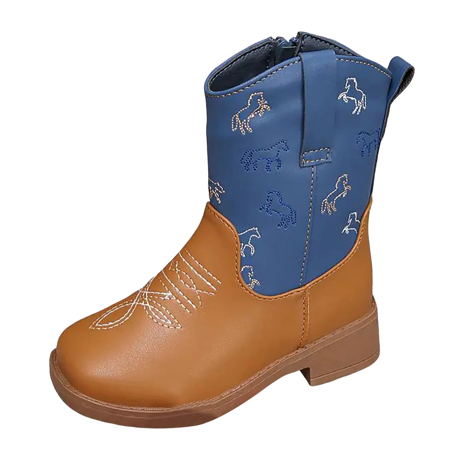 

Ковбойские сапоги Сапоги для девочек - это модные и удобные бархатные теплые длинные сапоги для маленьких девочек, сапоги для девочек, размер 1.