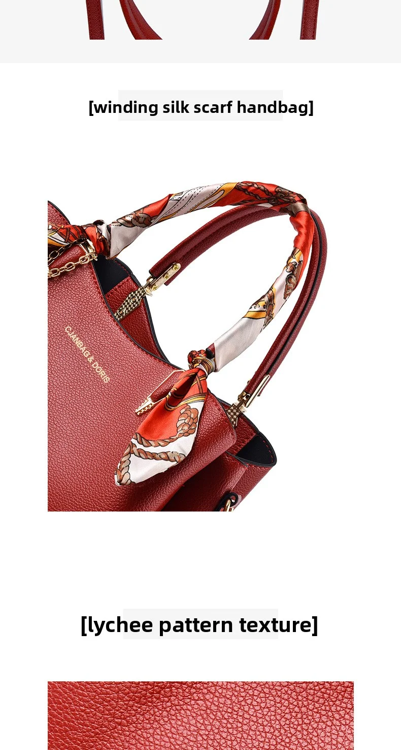 Umhängetasche, rote Hochzeitsgeschenktasche, elegante Handtasche für Damen, Schultertasche – Detail 5