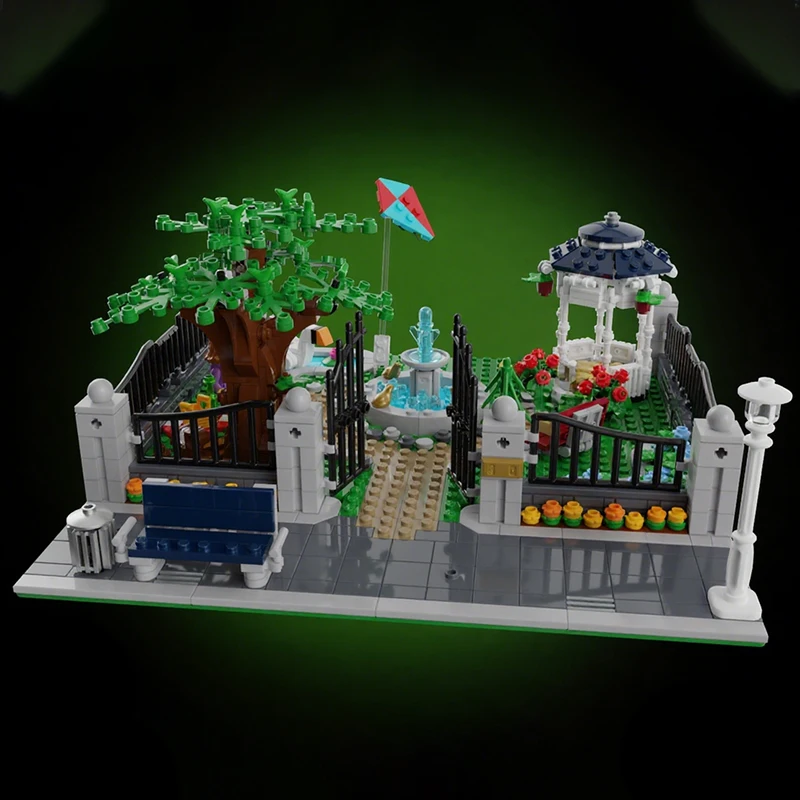 

846 шт. MOC модульный городской парк модульные здания строительные блоки Рождественский подарок коллекционный дисплей DIY предназначенный для декоративного использования