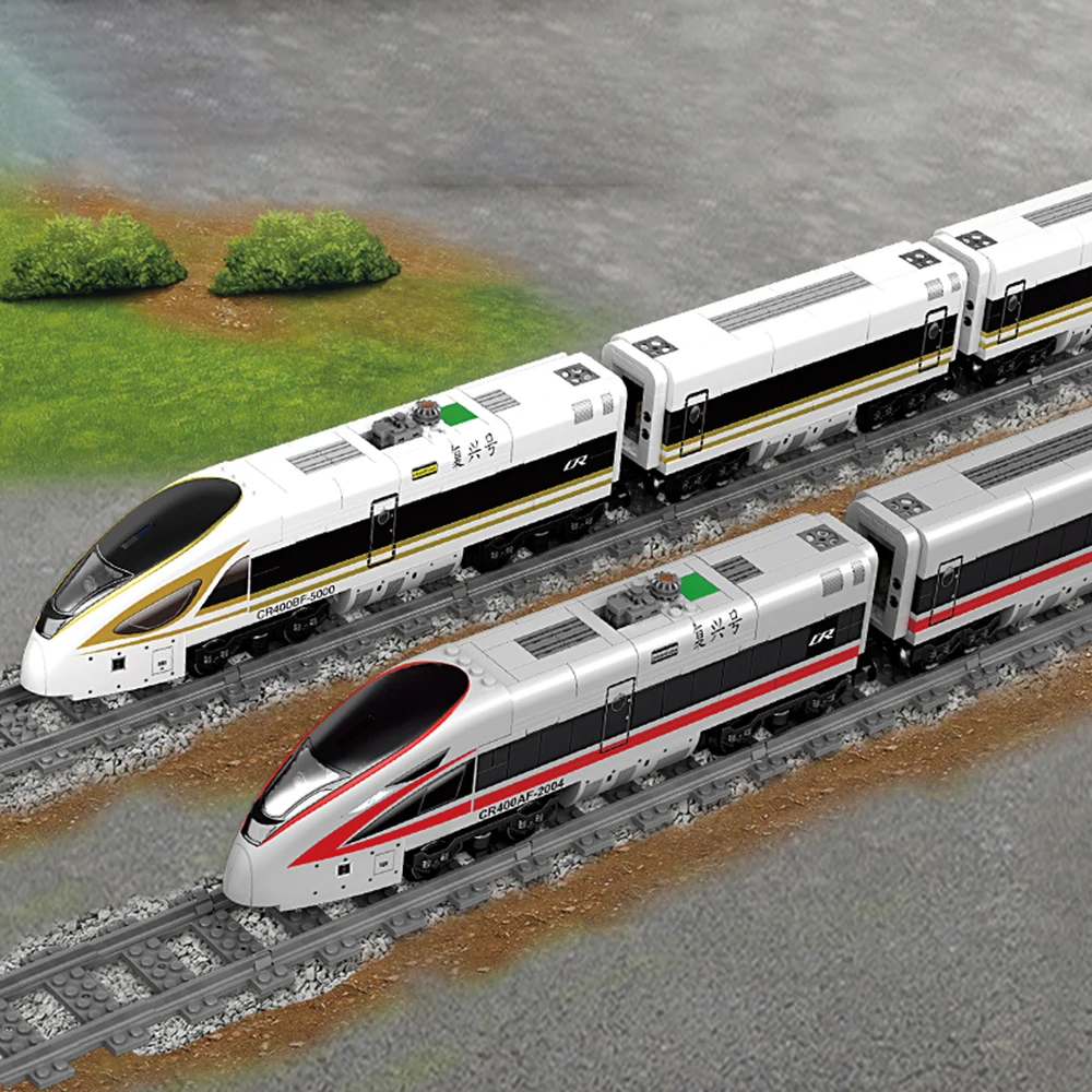 Potencia técnica de ciudad con juego de bloques de construcción de tren ferroviario a motor, ideal para que los vehículos de amor de los niños, cultiva la mano: en la habilidad